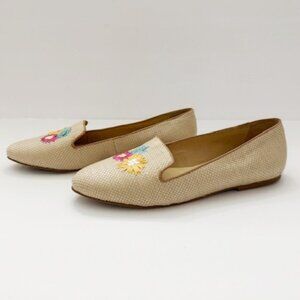Jack Rogers Flower Embroidered Loafers Women's Size 8.5